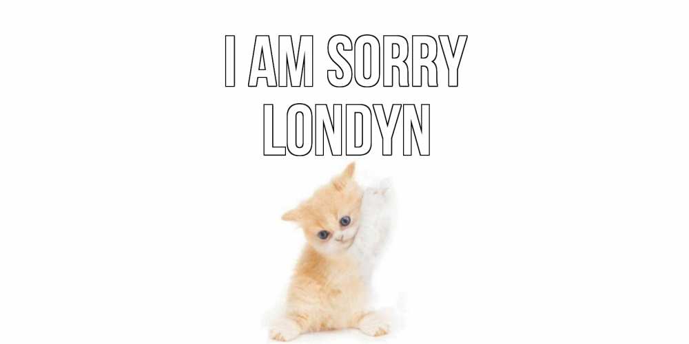 Greetings card с именем, Londyn I am sorry кот Greetings with text for free download 