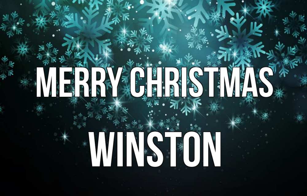 Greetings card с именем, Winston Merry Christmas Снежинки Greetings with text for free download 