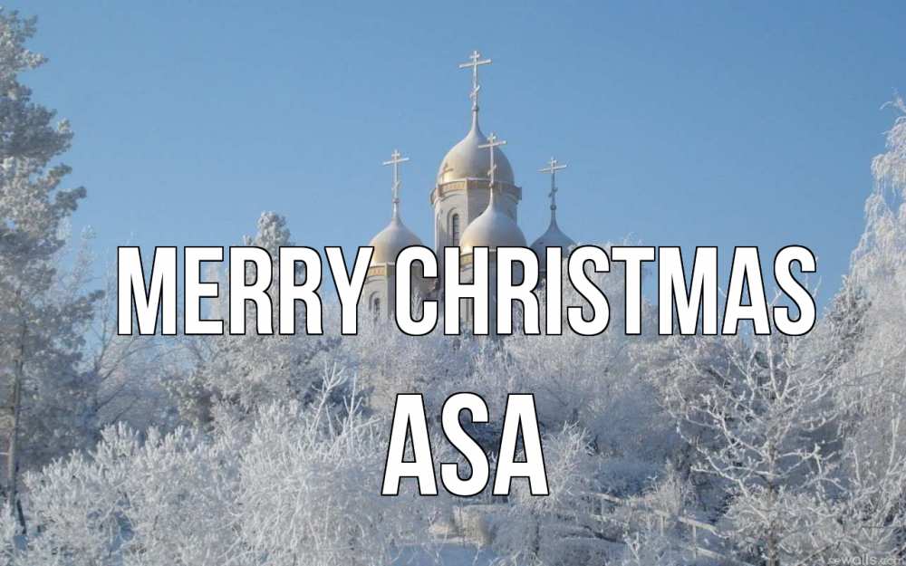 Greetings card с именем, Asa Merry Christmas храм, зима, лес, церковь Greetings with text for free download 
