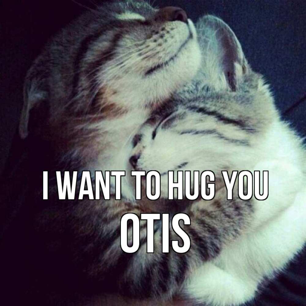 Greetings card с именем, Otis I want to hug you полосатики Greetings with text for free download 