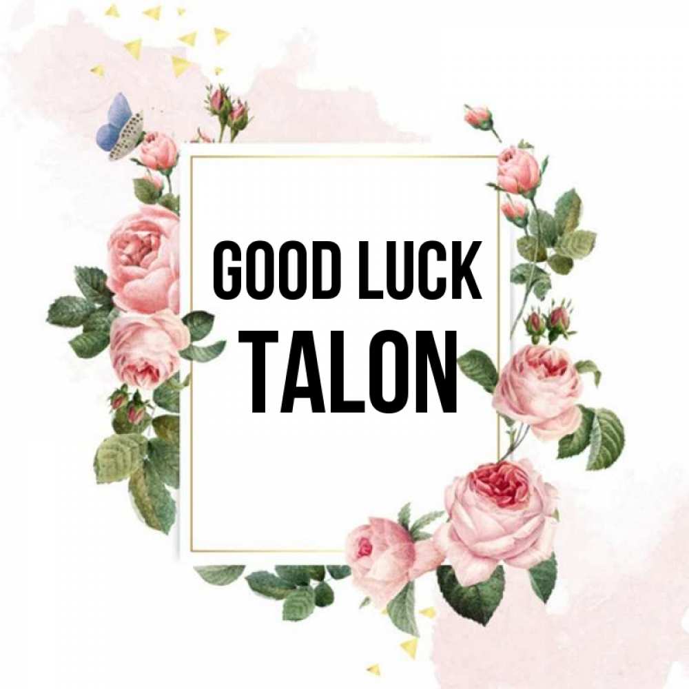 Greetings card с именем, Talon Good luck розовые розы Greetings with text for free download 