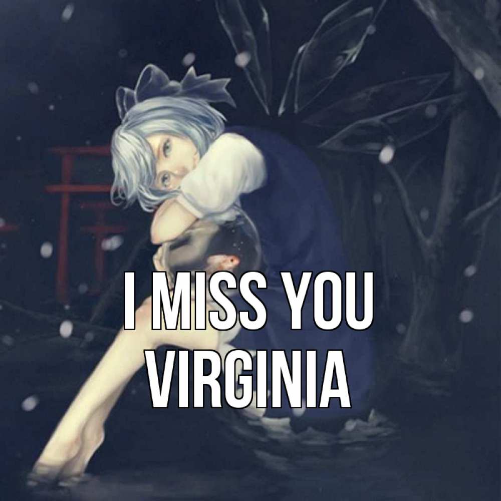 Greetings card с именем, Virginia I miss you рыбка в аквариуме Greetings with text for free download 