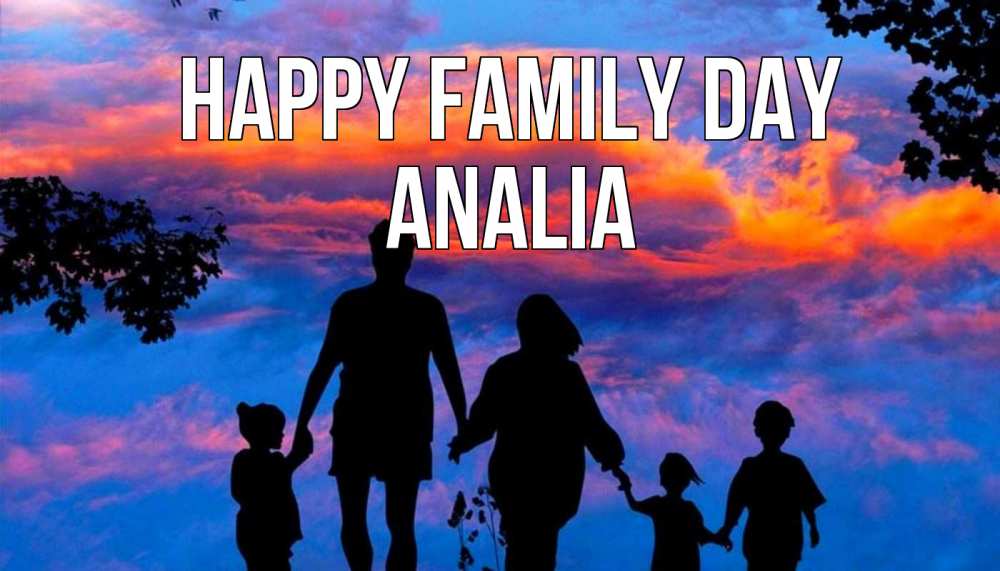 Greetings card с именем, Analia happy family day семья Greetings with text for free download 