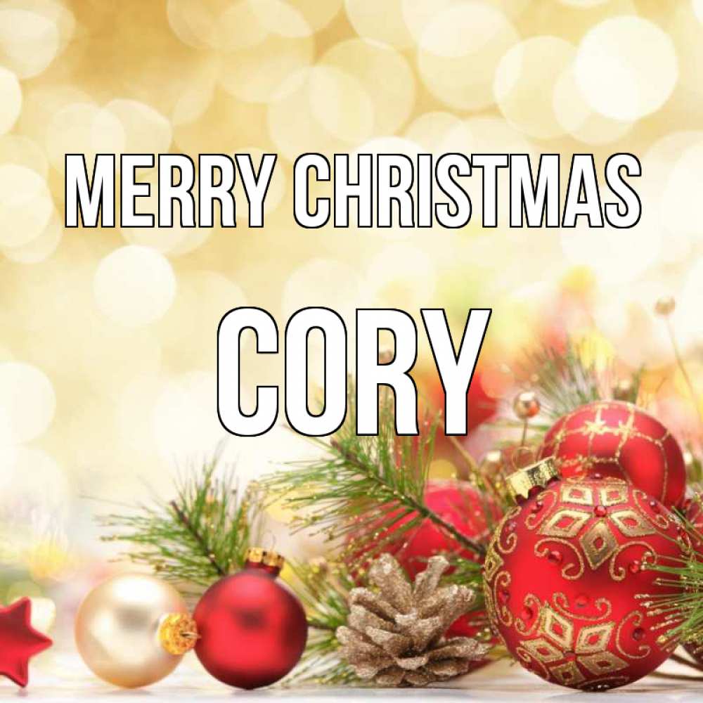 Greetings card с именем, Cory Merry Christmas с рождеством Greetings with text for free download 