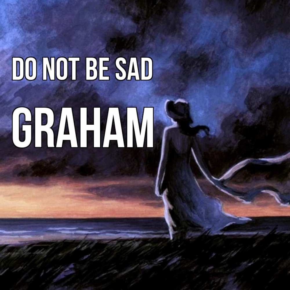 Greetings card с именем, Graham Do not be sad картина Greetings with text for free download 