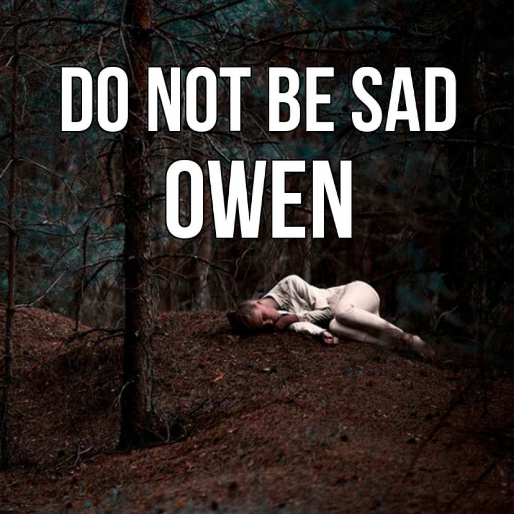 Greetings card с именем, Owen Do not be sad лес Greetings with text for free download 