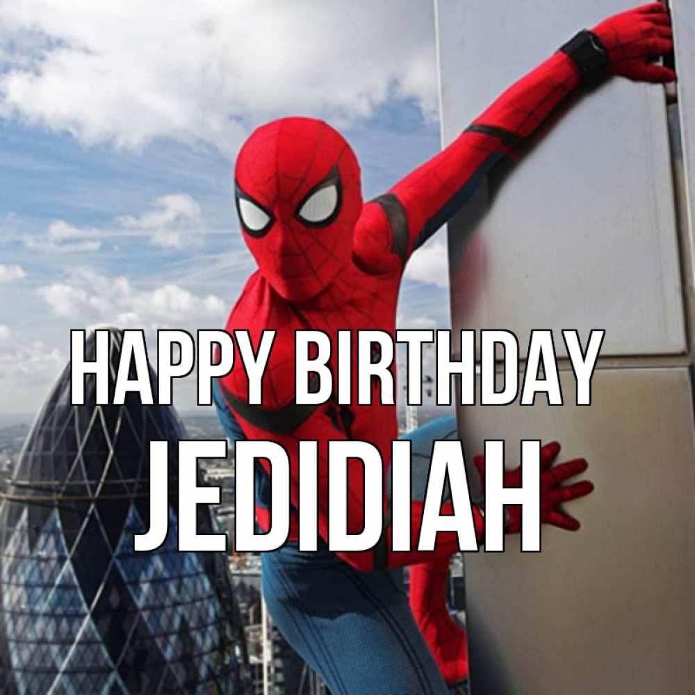 Greetings card с именем, Jedidiah Happy Birthday Марвел Greetings with text for free download 