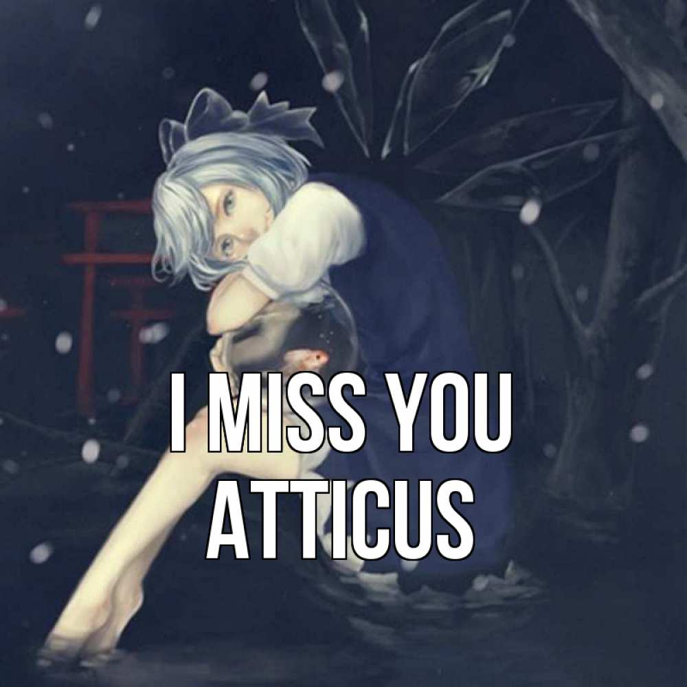 Greetings card с именем, Atticus I miss you рыбка в аквариуме Greetings with text for free download 