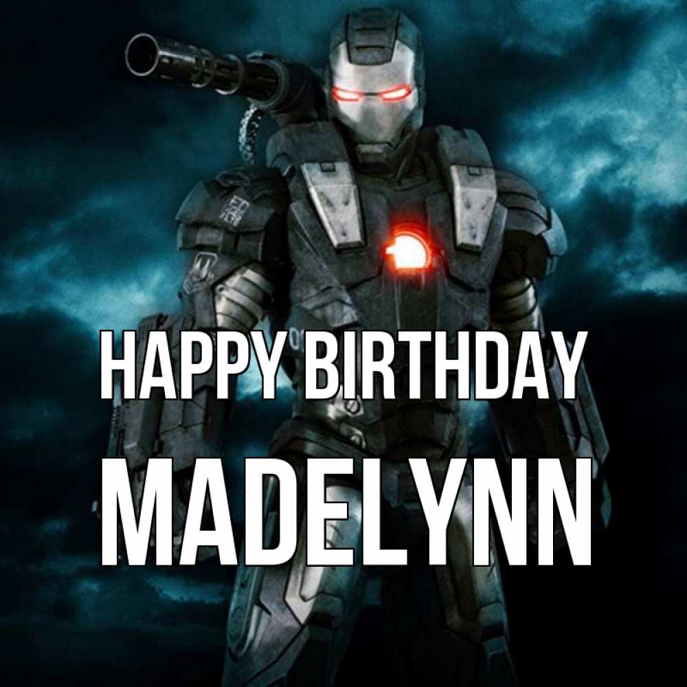 Greetings card с именем, Madelynn Happy Birthday марвел супергерой в новом костюме Greetings with text for free download 