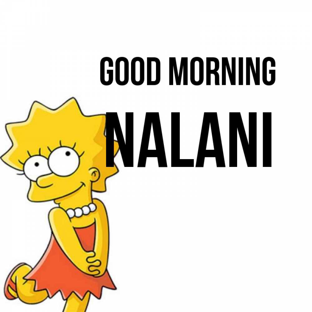 Greetings card с именем, Nalani Good morning в платье и ожерелье Greetings with text for free download 