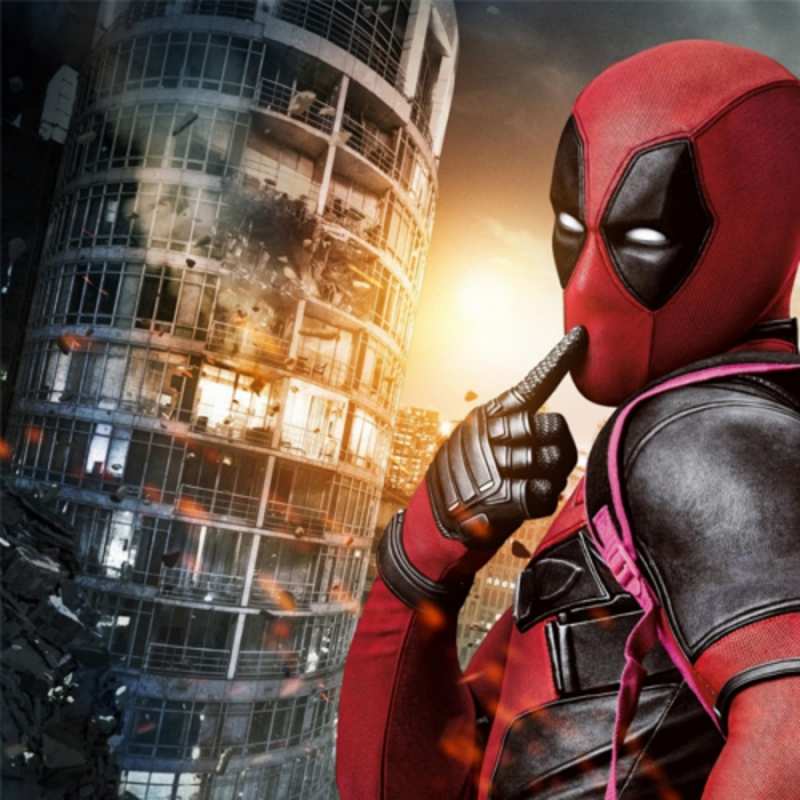 Открытка Дедпул  с супергероями  Happy Birthday 