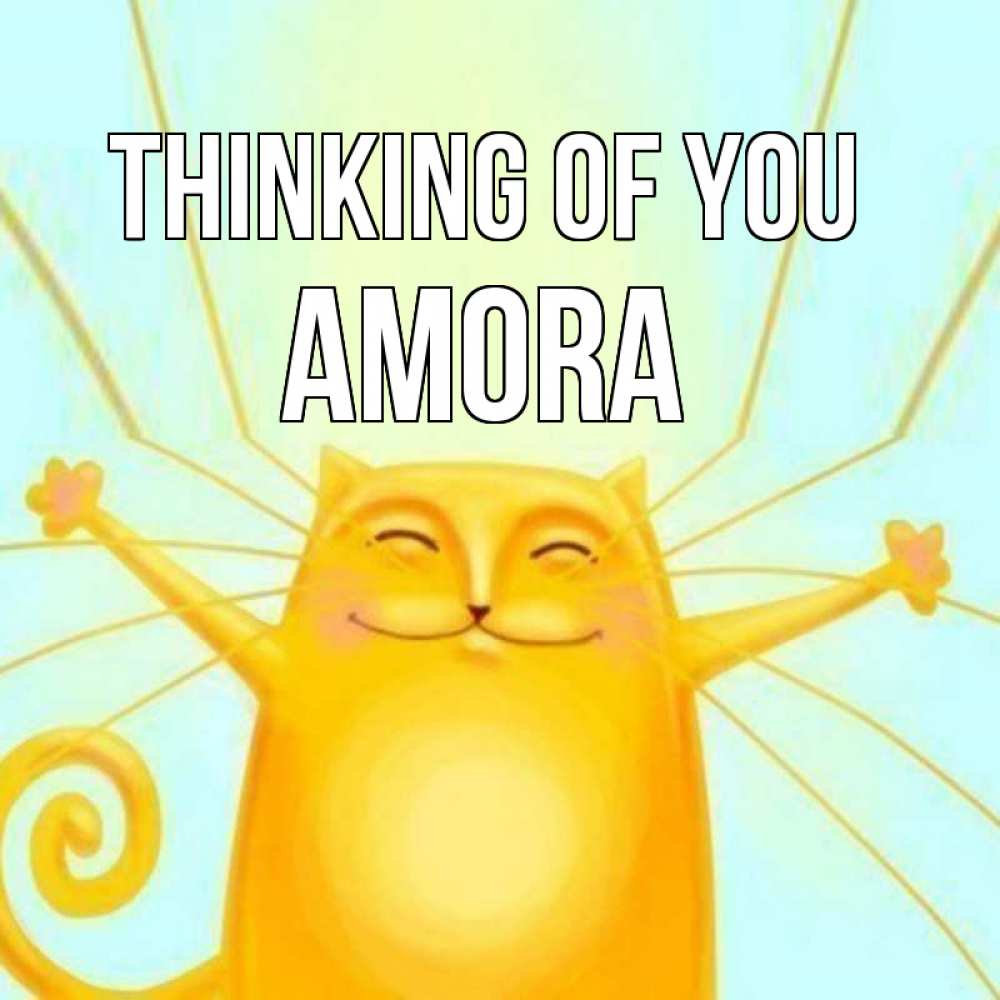 Greetings card с именем, Amora Thinking of you обнимашки Greetings with text for free download 