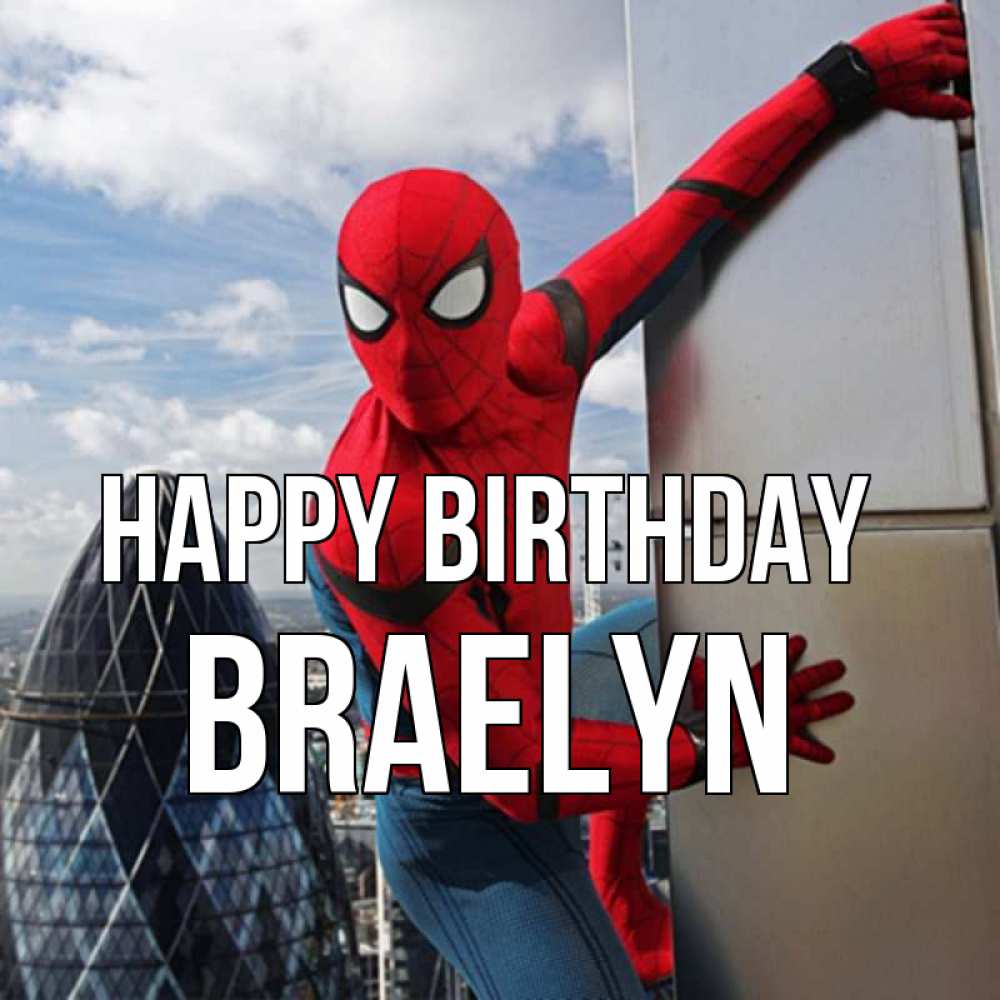 Greetings card с именем, Braelyn Happy Birthday Марвел Greetings with text for free download 