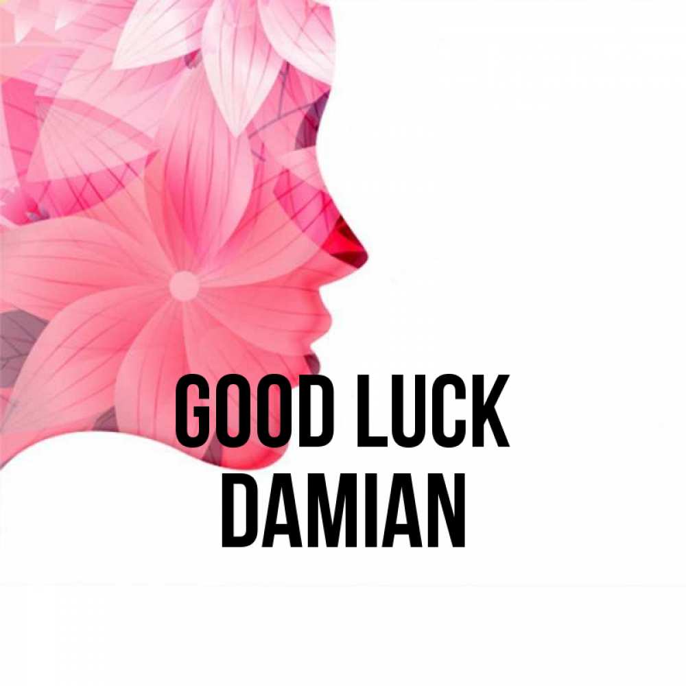 Greetings card с именем, Damian Good luck на удачу Greetings with text for free download 