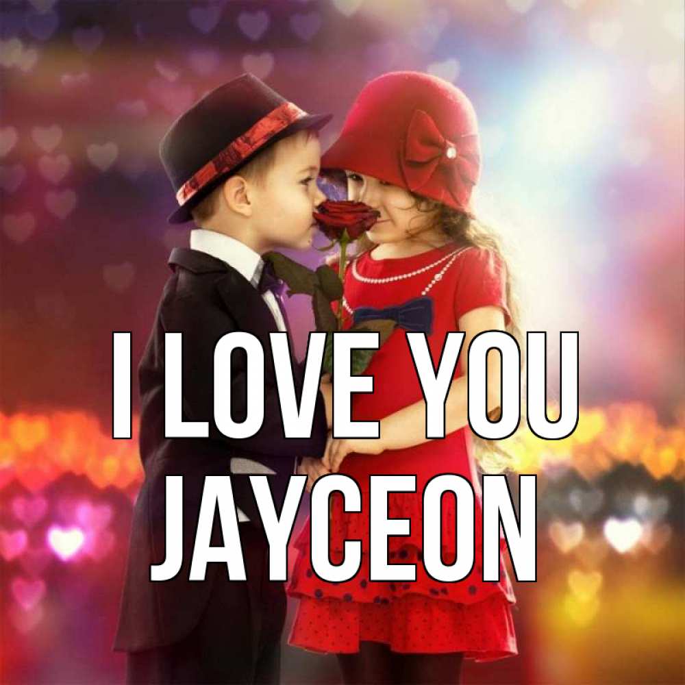 Greetings card с именем, Jayceon I love you черное и красное и роза Greetings with text for free download 