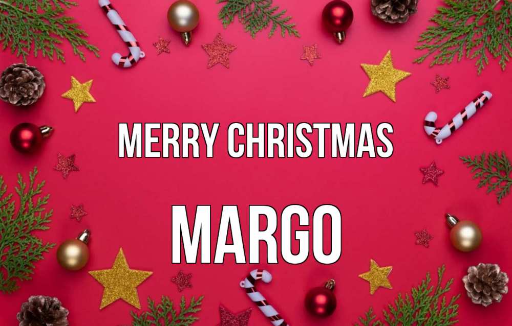 Greetings card с именем, Margo Merry Christmas с рождеством Greetings with text for free download 