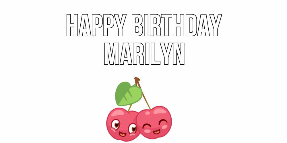 Greetings card с именем, Marilyn Happy Birthday вишенки Greetings with text for free download 