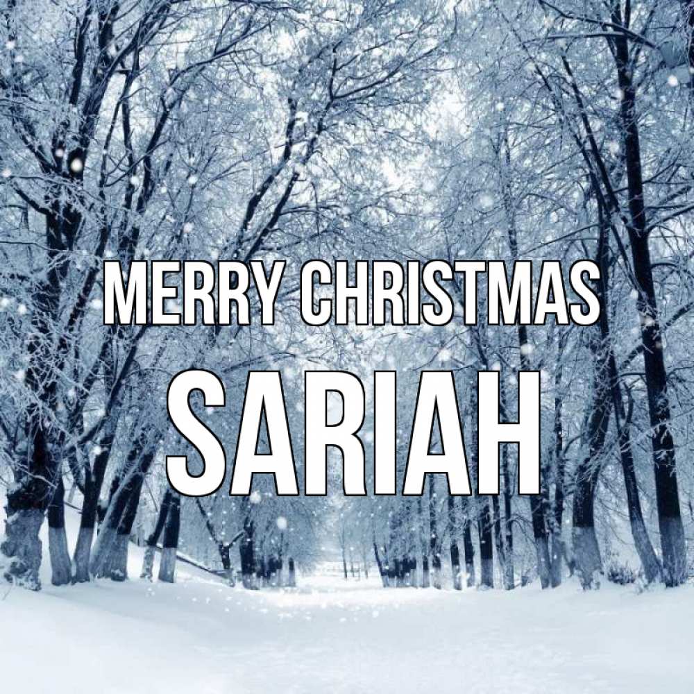 Greetings card с именем, Sariah Merry Christmas снег, лес, парк Greetings with text for free download 