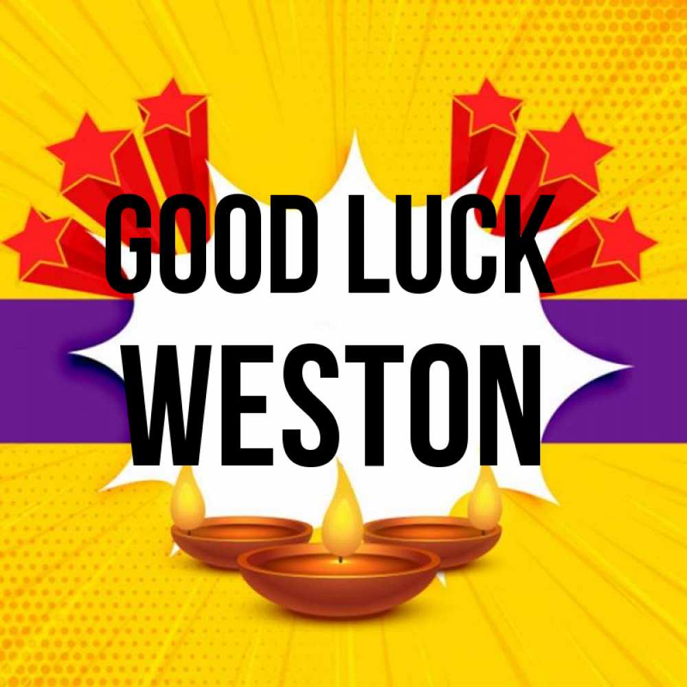 Greetings card с именем, Weston Good luck векторное изображение Greetings with text for free download 