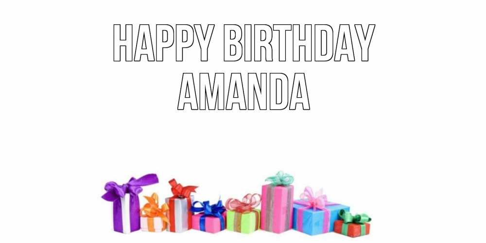 Greetings card с именем, Amanda Happy Birthday Коробка, Greetings with text for free download 