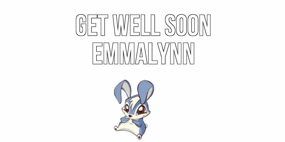 Greetings card с именем, Emmalynn Get well soon серый заяц на открытке про выздоравление Greetings with text for free download 