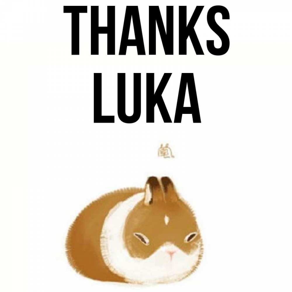 Greetings card с именем, Luka Thanks коричнево белый домашний питомец Greetings with text for free download 