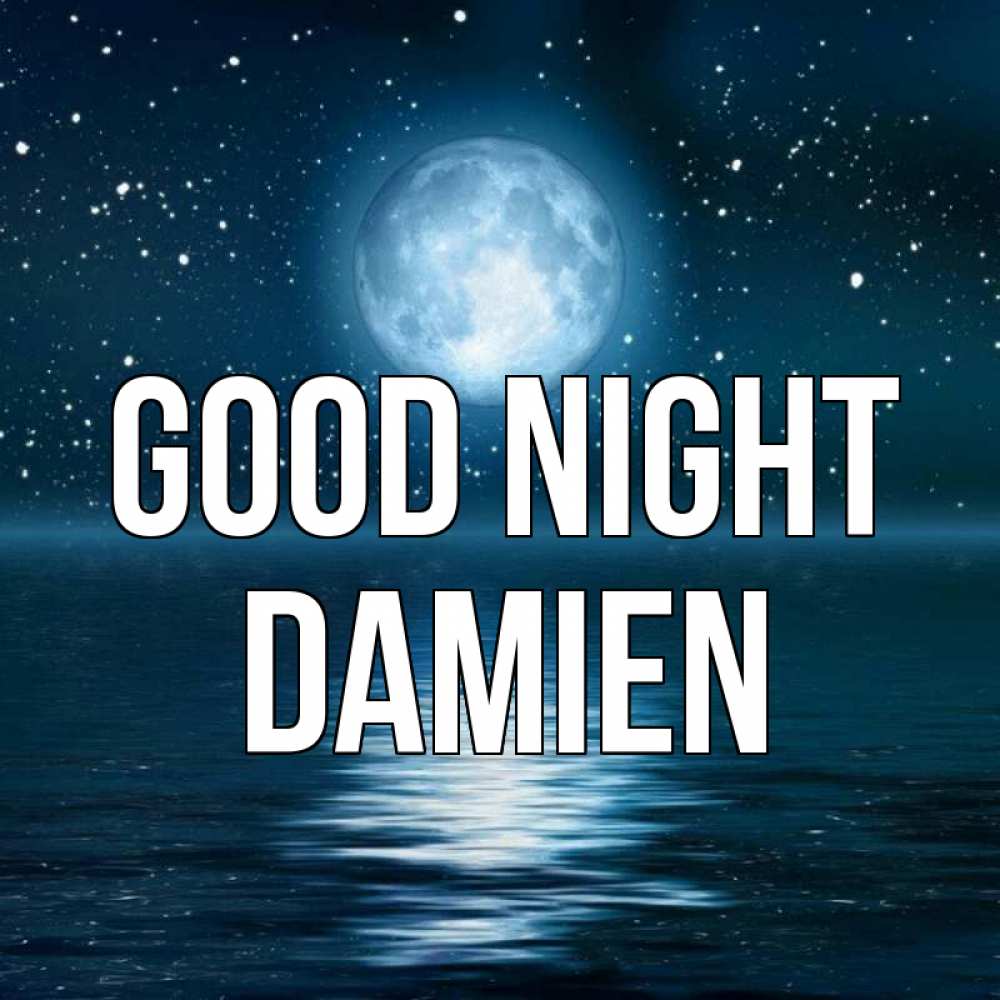 Greetings card с именем, Damien Good night звезды Greetings with text for free download 