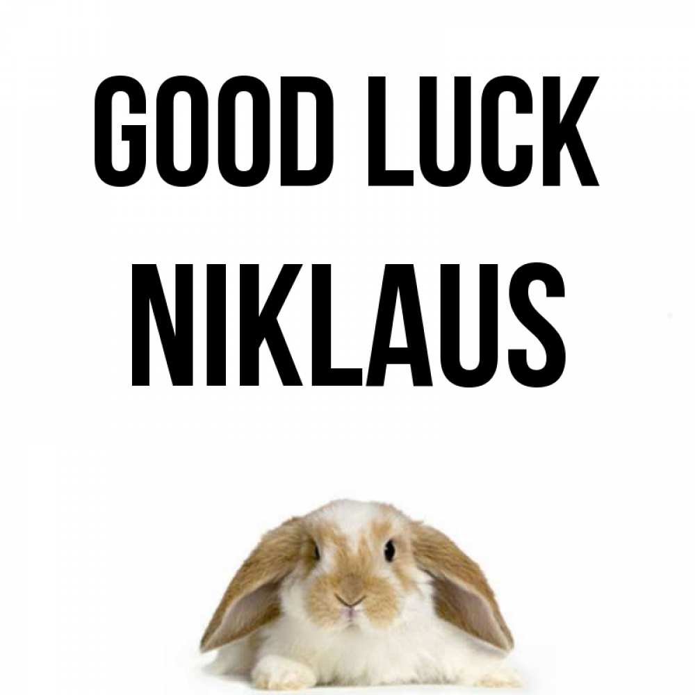 Greetings card с именем, Niklaus Good luck открытки с произвольным текстом который можно вставить в открытку и создать ее самостоятельно бесплатно онлайн Greetings with text for free download 