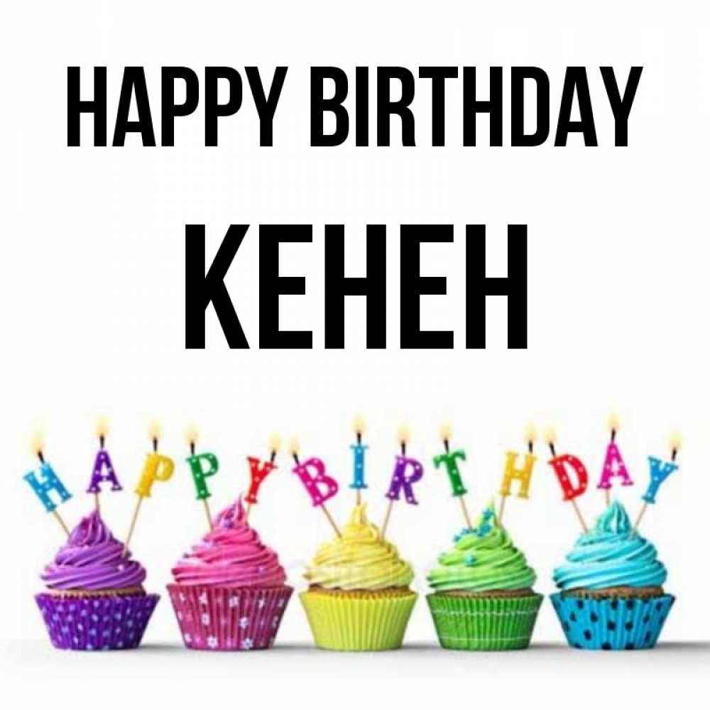 Greetings card с именем, Кенен Happy Birthday открытка ко дню рождения с разноцветными вкусняшками Greetings with text for free download 