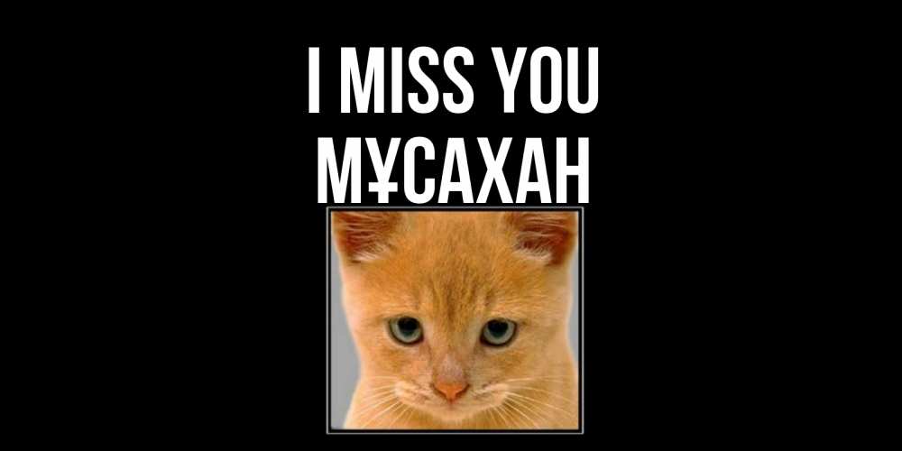 Greetings card с именем, Мұсахан I miss you открытки рыжий котенок скучает по тебе Greetings with text for free download 