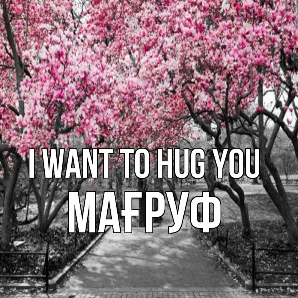 Greetings card с именем, МАҒРУФ I want to hug you обработанное фото Greetings with text for free download 