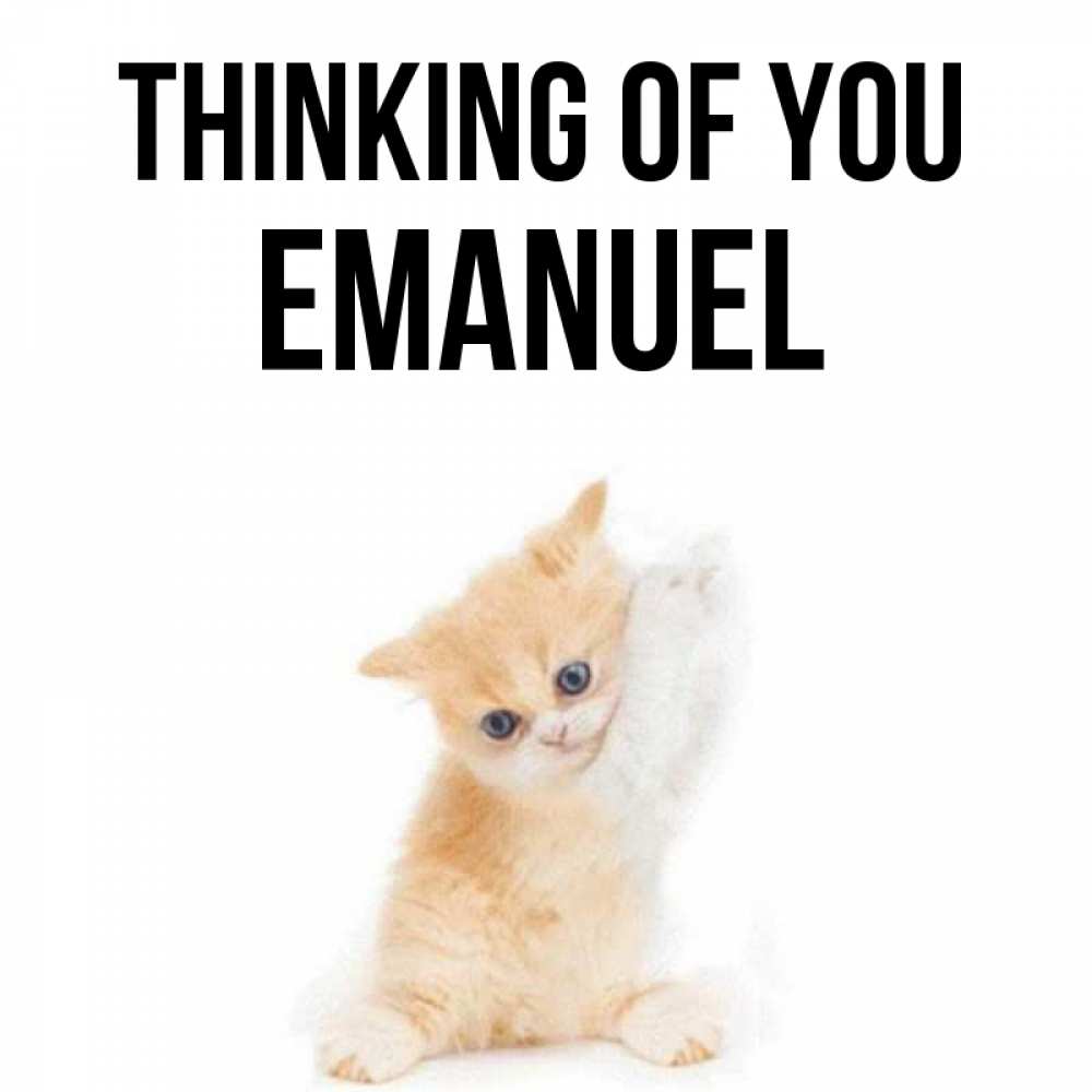Greetings card с именем, Emanuel Thinking of you зверушки и милота Greetings with text for free download 