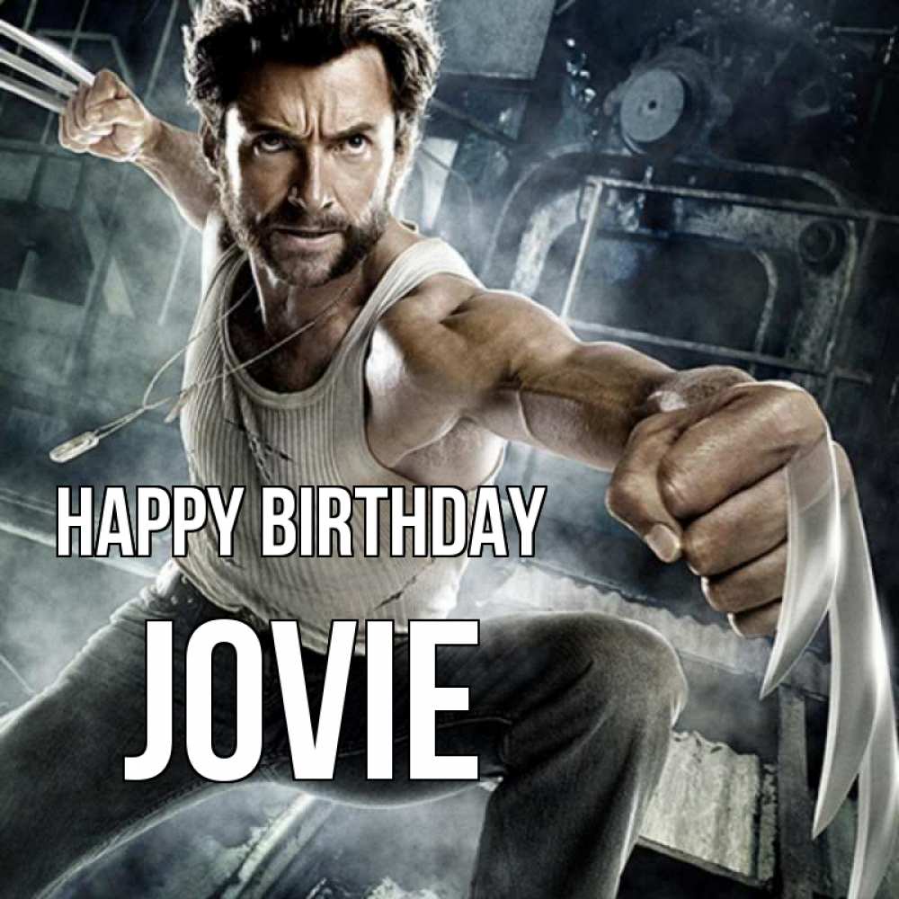 Greetings card с именем, Jovie Happy Birthday супергерой в ярости Greetings with text for free download 