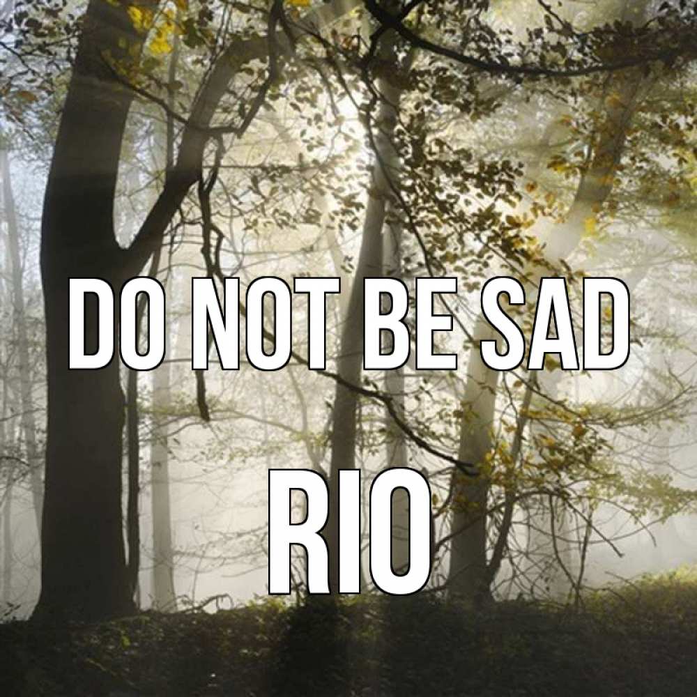 Greetings card с именем, Rio Do not be sad лес и свет Greetings with text for free download 