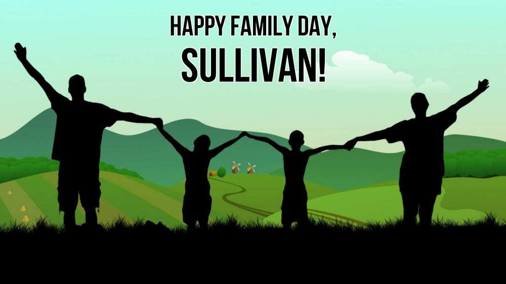 Greetings card с именем, Sullivan happy family day с днем семьи Greetings with text for free download 