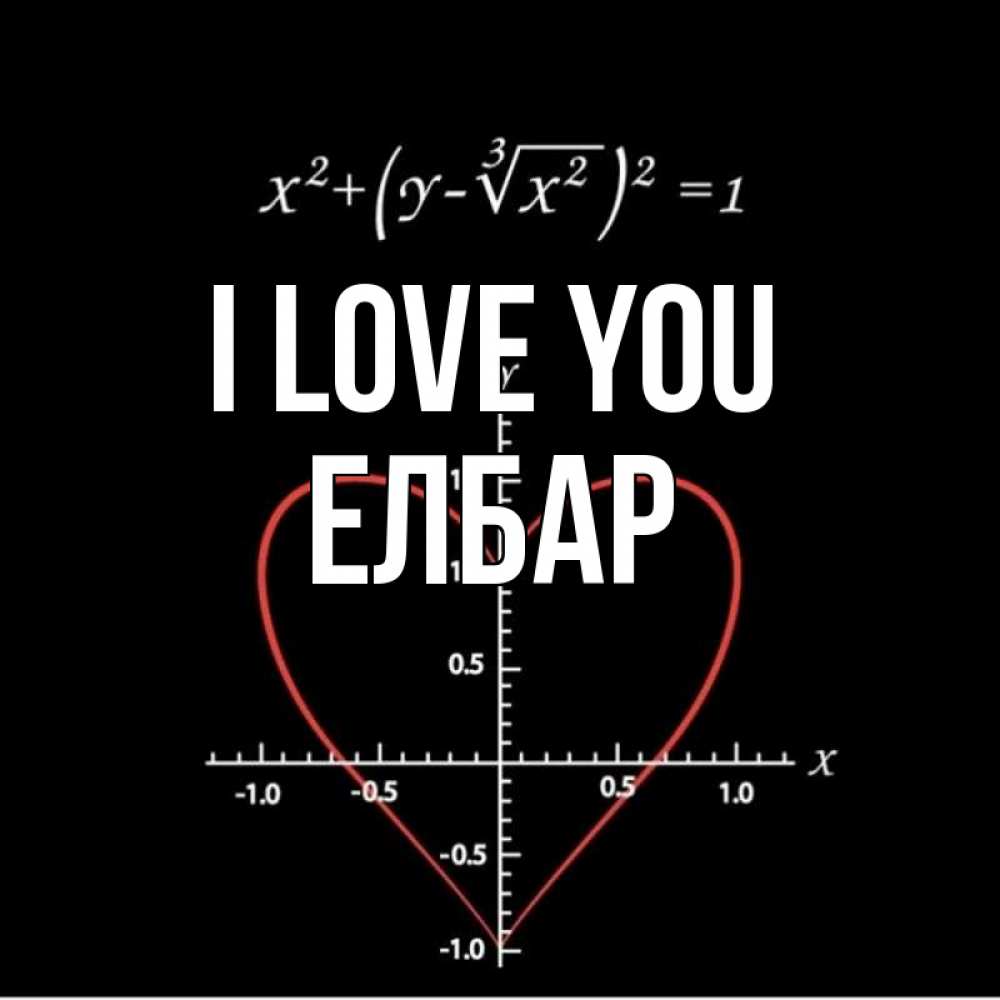 Greetings card с именем, Елбар I love you сердечная формула Greetings with text for free download 