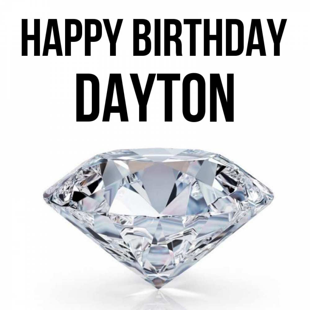 Greetings card с именем, Dayton Happy Birthday к пожеланием быть богатым Greetings with text for free download 