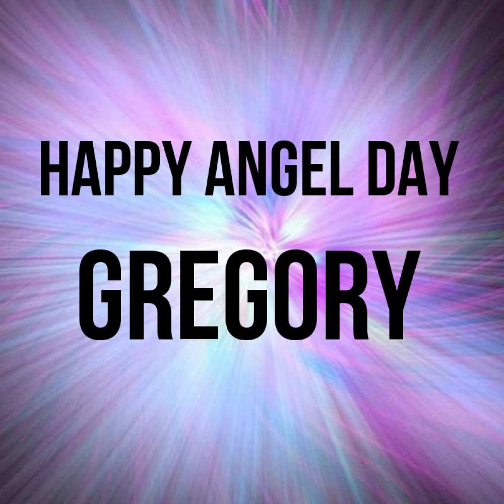 Greetings card с именем, Gregory happy angel day ангельский свет Greetings with text for free download 