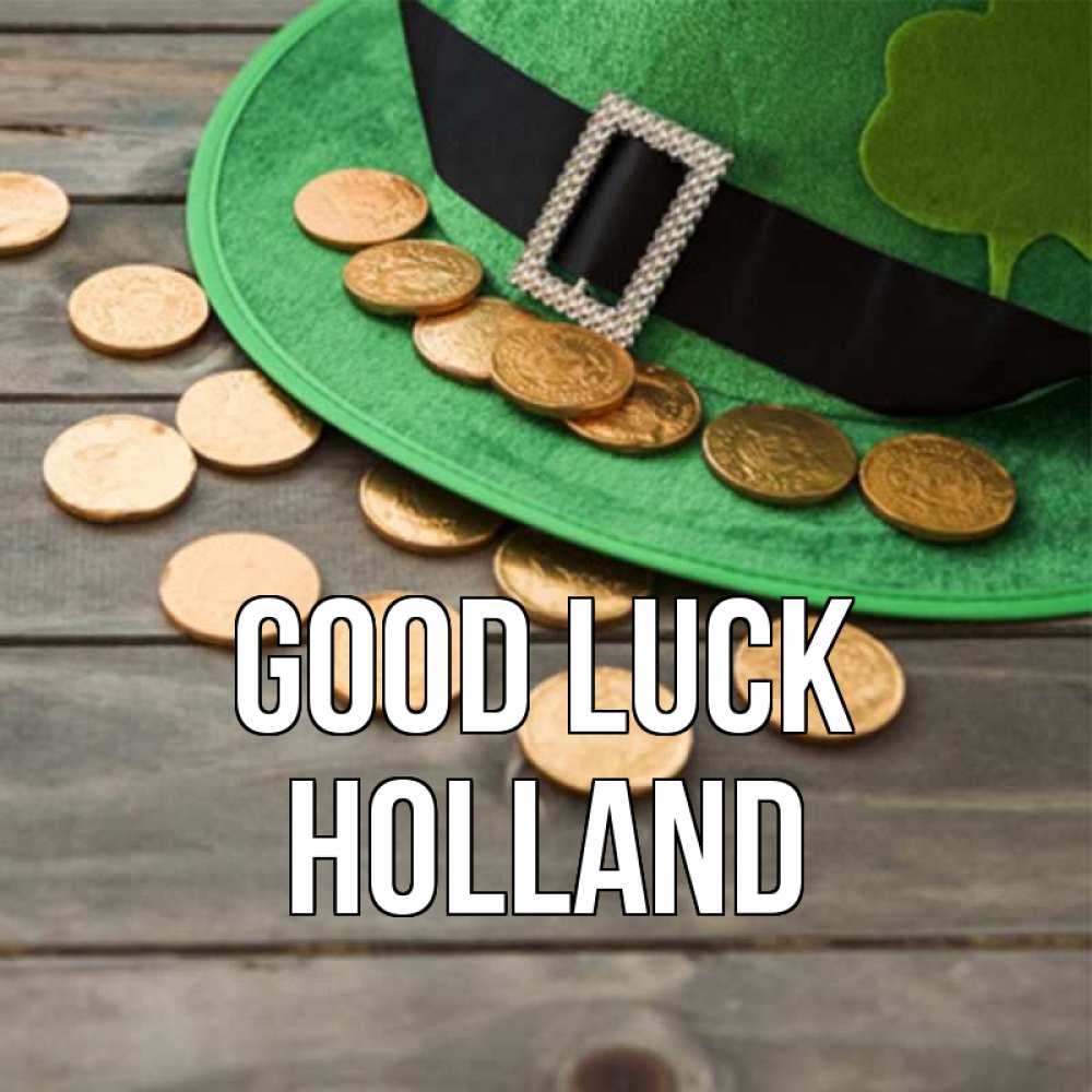 Greetings card с именем, Holland Good luck монеты Greetings with text for free download 