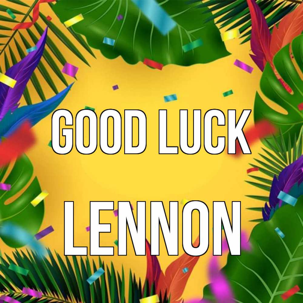 Greetings card с именем, Lennon Good luck тропики Greetings with text for free download 
