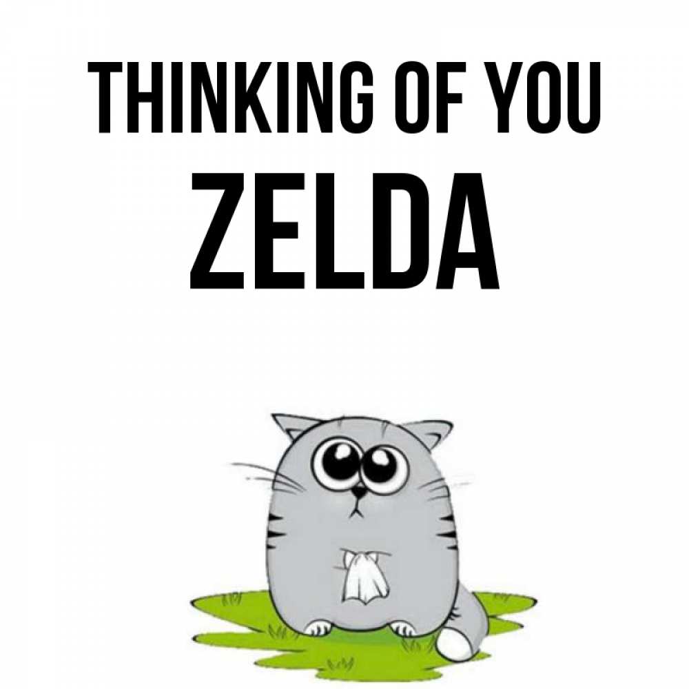 Greetings card с именем, Zelda Thinking of you тоска с платочком Greetings with text for free download 