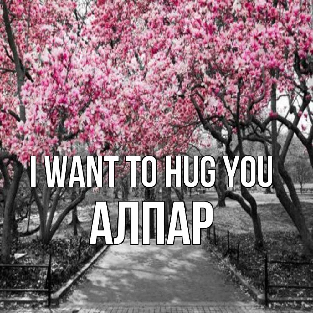 Greetings card с именем, Алпар I want to hug you обработанное фото Greetings with text for free download 
