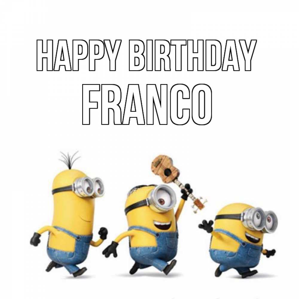 Greetings card с именем, Franco Happy Birthday с гитарой Greetings with text for free download 