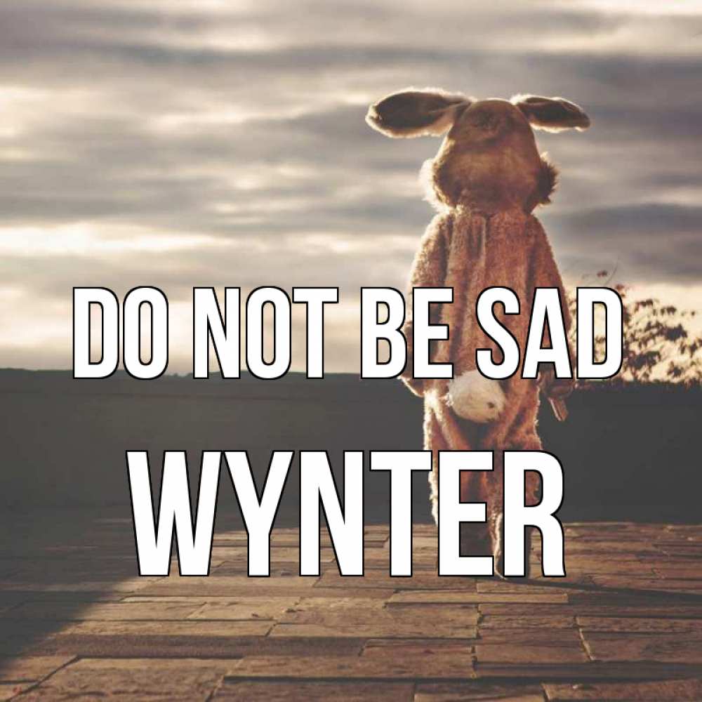 Greetings card с именем, Wynter Do not be sad со спины Greetings with text for free download 