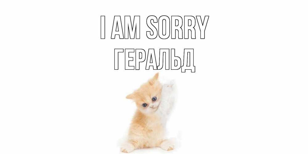 Greetings card с именем, Геральд I am sorry кот Greetings with text for free download 