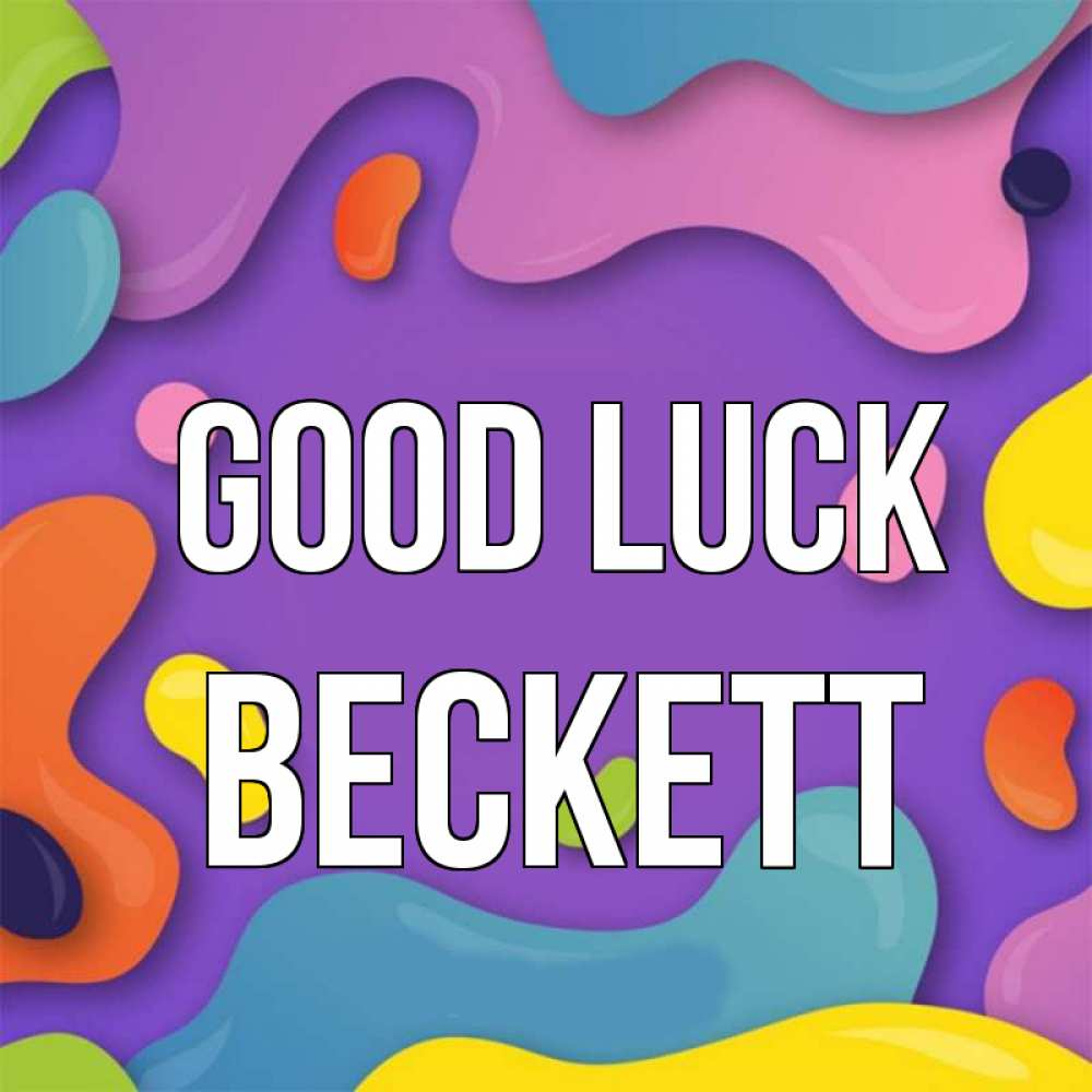 Greetings card с именем, Beckett Good luck абстрактное что то Greetings with text for free download 