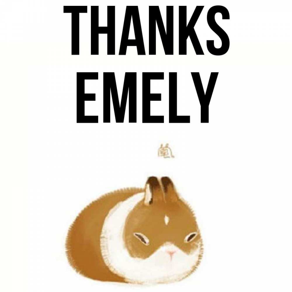 Greetings card с именем, Emely Thanks коричнево белый домашний питомец Greetings with text for free download 