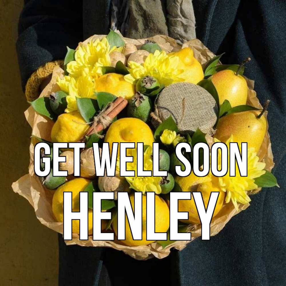 Greetings card с именем, Henley Get well soon букет витаминов Greetings with text for free download 