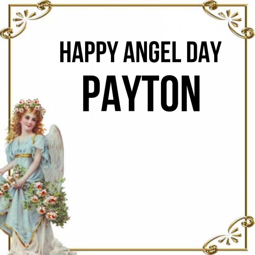Greetings card с именем, Payton happy angel day с именинами от девушки ангела Greetings with text for free download 