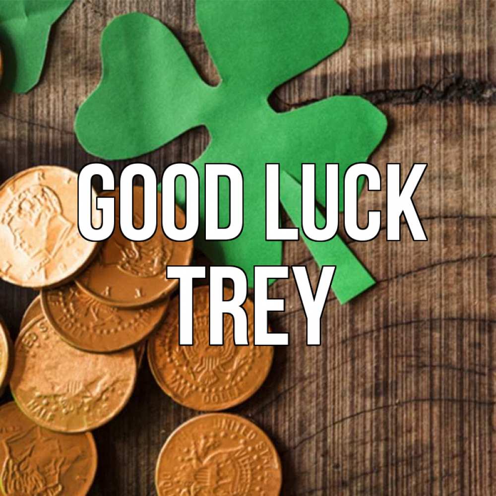Greetings card с именем, Trey Good luck деревянный фон Greetings with text for free download 